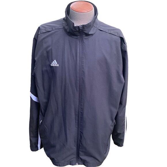 Adidas Men’s Performance All Weather Zip Front Jacket Size XXL Black - Picture 1 of 9